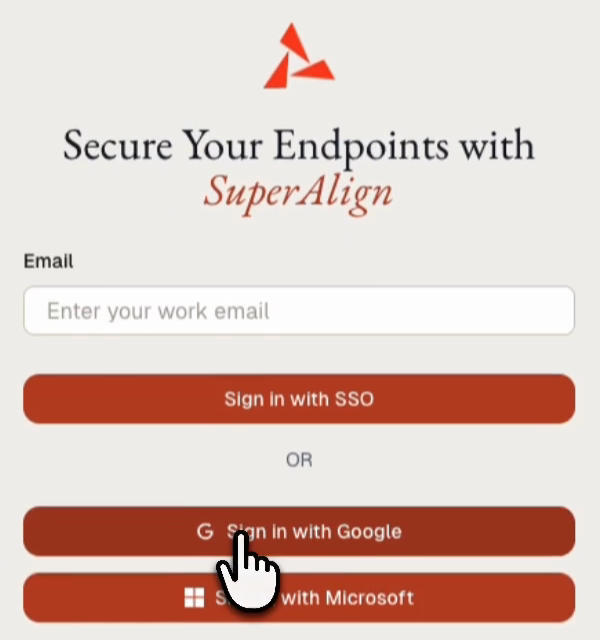 The SuperAlign console sign-in page